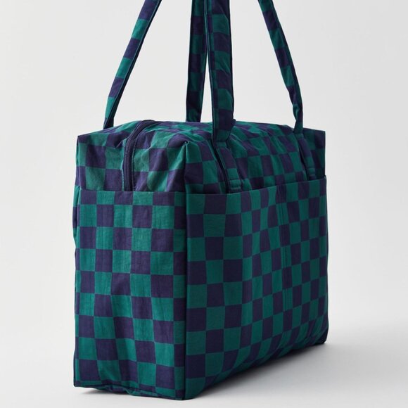 NWT Baggu Small Cloud Carry-on - Navy Green Check - Picture 8 of 10